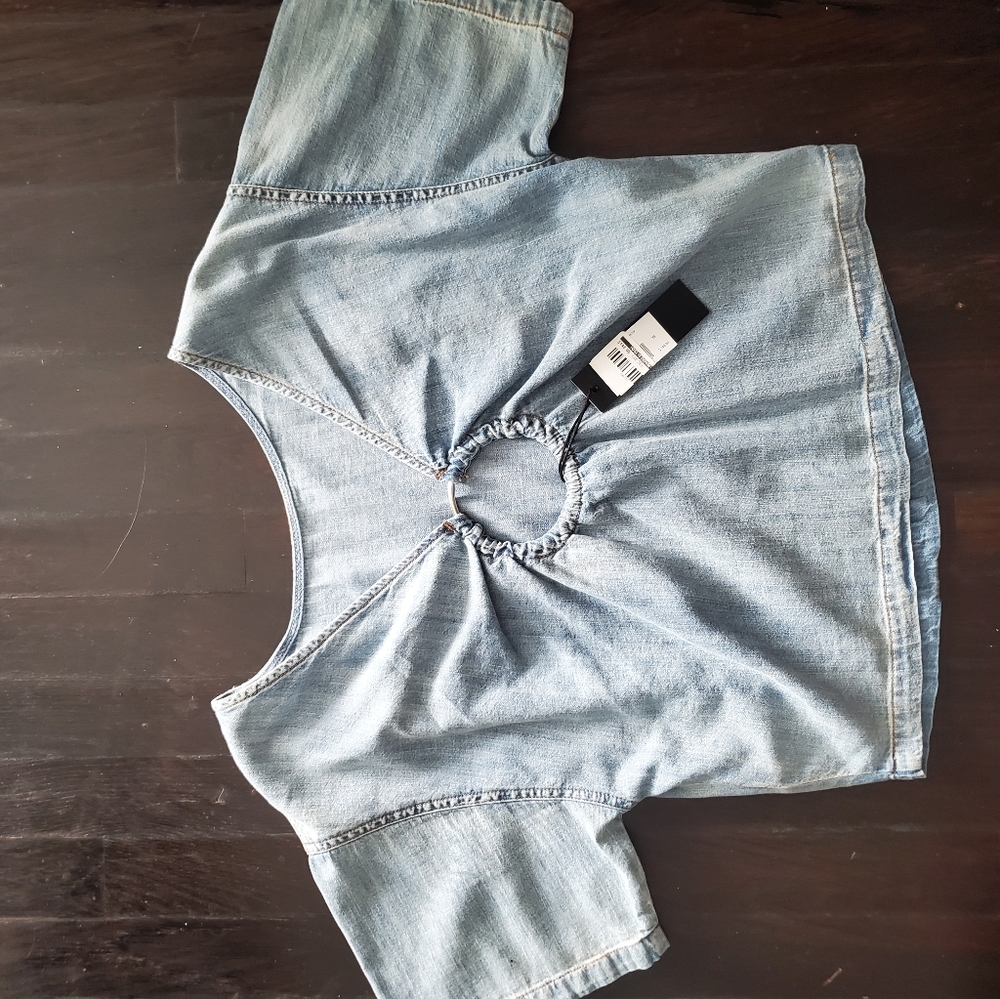 Denim crop top - Picture 2 of 3